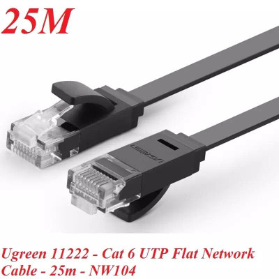 Ugreen UG11222NW104TK 25M màu Đen Cáp mạng LAN CAT6 UPT cáp dẹp - HÀNG CHÍNH HÃNG