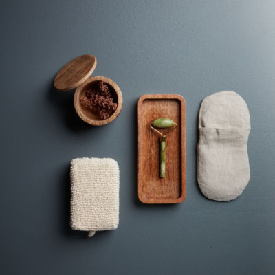 Cây lăn massage mặt | JYSK Vallsta | đá jade | xanh lá/vàng | R1.5xD6xC13cm