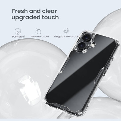 Ốp lưng dành cho iPhone 16 Pro Max, iPhone 16 Pro, iPhone 16 Plus, iPhone 16 hiệu NILLKIN Nature TPU Pro trong suốt chống sốc cao cấp - Hàng chính hãng.