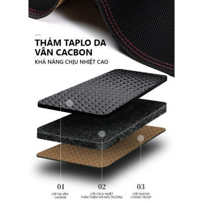 Thảm taplo Da vân Cacbon xe TOYOTA VIOS đời 2018-2022 cao cấp, chống nóng, trơn trượt