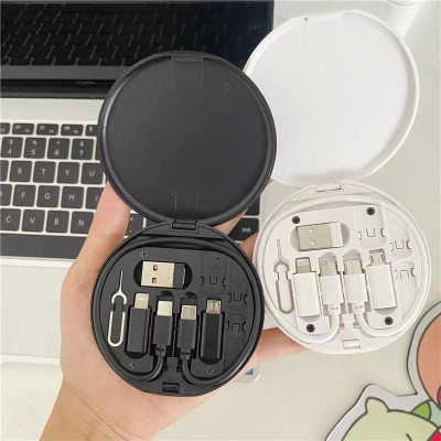 Hộp Cáp Sạc Nhanh 6In1 60W Đa Năng Nhỏ Gọn Tích Hợp 4 Đầu Sạc Rời