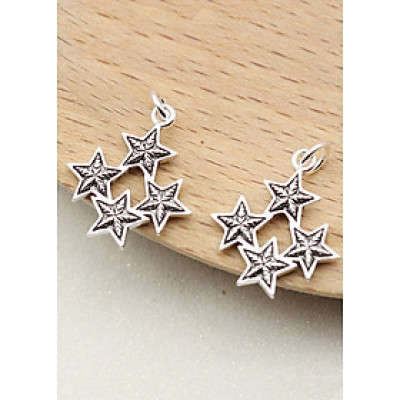 Combo 2 cái charm bạc hình 4 ngôi sao năm cánh treo - Ngọc Quý Gemstones