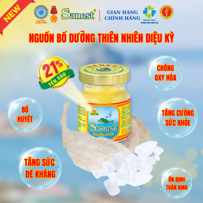  NEW [ Combo 20 lọ] Nước Yến sào Khánh Hòa Sanest 21% - Đông Trùng Hạ Thảo