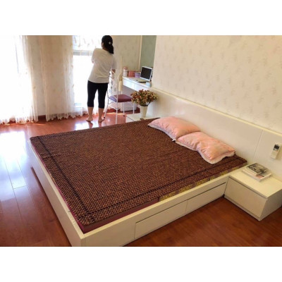 Chiếu Hạt Gỗ Hương Đỏ Cao Cấp - Kích Thước 1,5mx1,9m hạt 1.2cm ( video , hình thật )