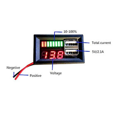 Đồng Hồ Báo Vôn Ắc Quy 12V: Thiết Kế Đa Năng Kèm Sạc USB, ĐÈN TRANG TRÍ, ĐỒNG HỒ TREO TƯỜNG