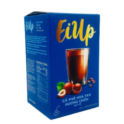EiUp Cà Phê Hoà Tan Hương Chồn Hạt Dẻ hộp 12 gói