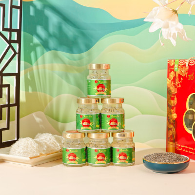Lốc 6 Hũ Yến Sào Chưng Hạt Chia Nhân Việt 30% Yến 70ml/Hũ