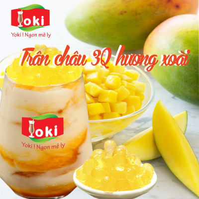 Combo Trân châu 3Q hương xoài Yoki và Trân châu 3Q hương Matcha 