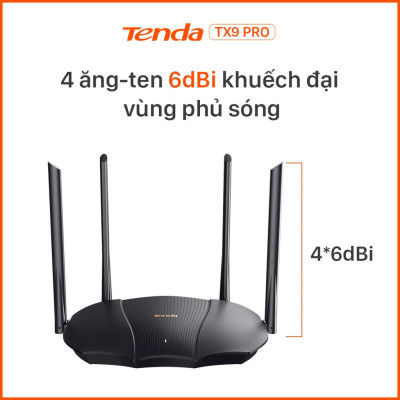 Bộ phát Wifi Tenda TX9 Pro Chuẩn Wifi 6 AX3000Mbps - Hàng Chính Hãng