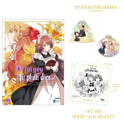 Sách - [Manga] Tôi Yêu Nữ Phản Diện - Tập 4 - Tặng Kèm 1 Bìa Áo Rời Phủ UV + 2 Bookmark Bồi Đôi Phủ Nhũ Ánh Trai + 1 Card Hồi Ức Ngày Bình Yên