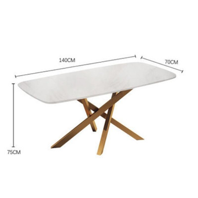- Bàn ăn họa tiết đá cẩm thạch - Bàn ăn chân sơn nhũ đồng, sang trọng, lịch sự LUX-BGA04