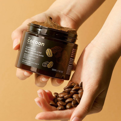 Combo Cà phê Đắk Lắk làm sạch da chết cơ thể Cocoon 200ml + Son tẩy da chết môi cà phê Đắk Lắk Cocoon 5g