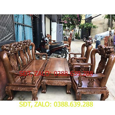 Bộ bàn ghế giả cổ minh quốc đào gỗ mun đuôi công