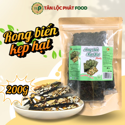 (Tặng Bánh Thuyền Mix Hạt Túi 200G) Combo Hạt Dinh Dưỡng Rong Biển Kẹp Kạt Túi 200g + Hạnh Nhân Rang Bơ Hũ 250g