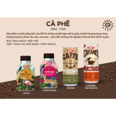 Cà phê đen OKF Hàn Quốc 275ML Không đường Brazil Arabica beans