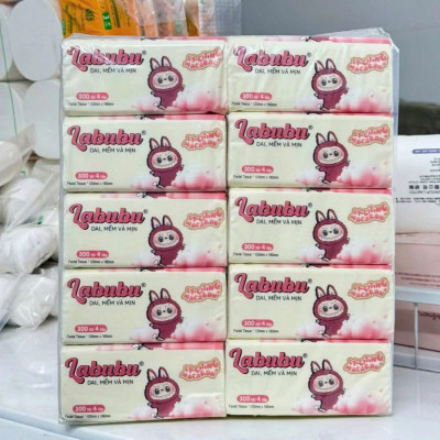 Combo 10 bịch giấy ăn Labubu loại 1 - 300 tờ - 4 lớp / 1 gói siêu mềm mại siêu dai , thiết kế nhỏ gọn , có thể mang theo an toàn và tiện lợi