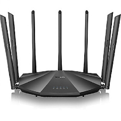 Bộ Phát Wifi Tenda AC23 Chuẩn AC2100Mbps 7 Râu Xuyên Tường Có Cổng Lan Gigabit Tặng Cáp Mạng Dài 2m 8 Lõi Đồng - Hàng Chính Hãng