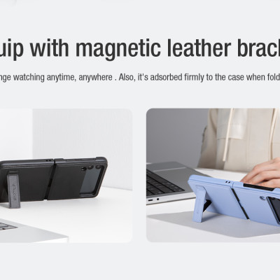 Ốp Case Nillkin Qin Leather (Vegan Leather) Dành Cho Samsung Galaxy Z Flip 4 5G - Hàng Chính Hãng