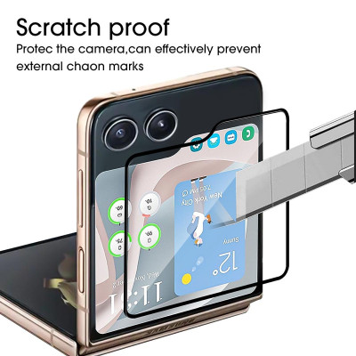 Dán kính cường lực cho Samsung Galaxy Z Flip 6 Full màn hình phụ nano bền, đẹp, chống vân tay tốt hiệu Kuzoom - Hàng chính hãng