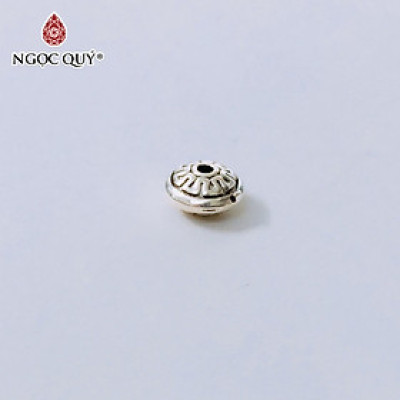 Combo 4 cái charm bạc chặn hạt hình đĩa bay họa tiết - Ngọc Quý Gemstones