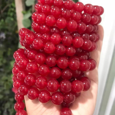Vòng Tay May Mắn Đá Mã Não Đỏ Đậm Đẹp size 10mm 18 Hạt Nữ mạng Hỏa mạng Thổ ạ Màu Đỏ là màu Chiến Thắng ạ