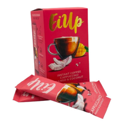 EiUp Cà Phê Hoà Tan Cappuccino Xoài Dừa hộp 12 gói