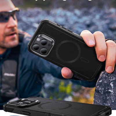 Ốp Lưng cho iPhone 16 Pro / iPhone 16 Pro Max ESR Cyber Tough Case with Stash Stand HaloLock - Hàng Chính Hãng