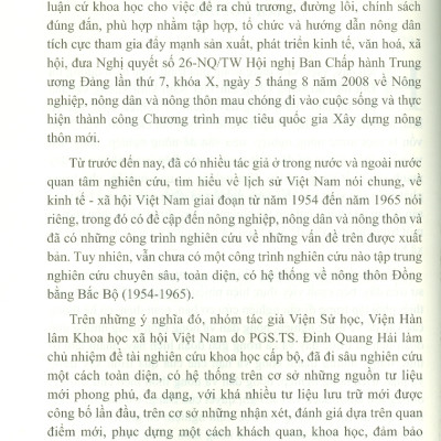 Nông Thôn Đồng Bằng Bắc Bộ (1954-1965) (Sách chuyên khảo) - PGS.TS. Đinh Quang Hải (Chủ biên)