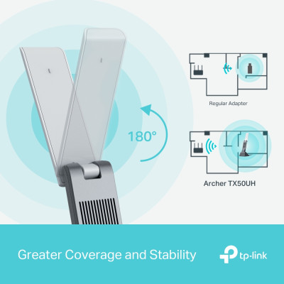 USB WIFI 6 TP-Link Archer TX50UH | AX3000 2 băng tần 2.4 & 5.0 Ghz | Chơi game ổn định | Dễ cài đặt | Bảo hành 2 năm | Hàng Chính Hãng