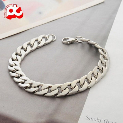 Lắc tay nam cao cấp đẹp sang trọng titan kiểu lặc đơn trangsucpt kích cỡ 7mm màu trắng PTLTNA76