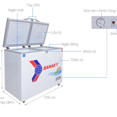 Tủ Đông Dàn Đồng Sanaky VH-2899W1 ( 2 Chế Độ Đông, Mát) (280L) - Hàng Chính Hãng
