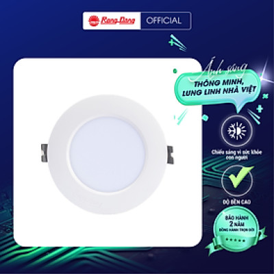 Đèn LED âm trần Downlight Rạng Đông Model: AT04 90/8W lỗ khoét 90mm 8W, 10W chất lượng ánh sáng cao, tăng khả năng nhận diện màu sắc.