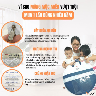 Màn Chụp , Mùng Chụp Cao Cấp Mộc Miên Đỉnh Vuông - Kích Thước 1,8mx2m ( Xanh Xám 3 Đường Kẻ ) 