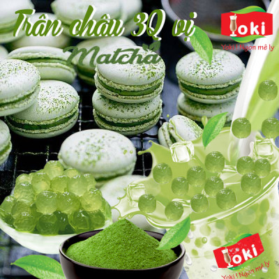 Combo Trân châu 3Q hương xoài Yoki và Trân châu 3Q hương Matcha 
