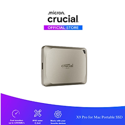 Ổ cứng SSD di động 4TB SSD Crucial X9 Pro cho Mac USB 3.2 Gen-2 2x2 CT4000X9PROMACSSD9B - HÀNG CHÍNH HÃNG