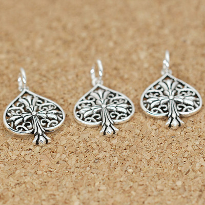Combo 3 cái charm bạc hình con bích treo - Ngọc Quý Gemstones