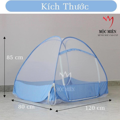 Màn Chụp , Mùng Chụp Cao Cấp Mộc Miên - Màn Chụp Em Bé Trắng Viền Xanh ( Hà Nội )