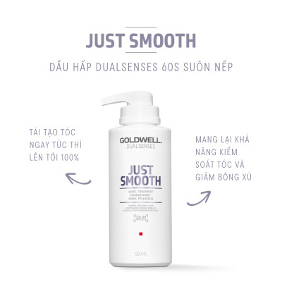 Dầu Hấp 60s Dưỡng Tóc Mềm Mượt Goldwell Just Smooth Giảm Bông Xù, Xơ Rối, Bóng Khỏe Tức Thì
