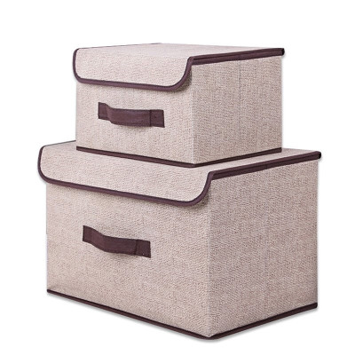 Combo 2 hộp đựng Nhà của Mẹ chất liệu vải bố, dùng để lưu trữ đồ đạc, quần áo đa năng - màu sắc giao ngẫu nhiên