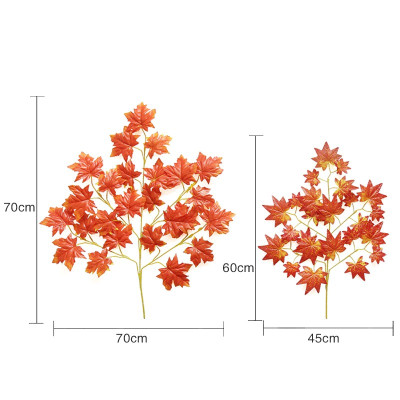 Cành lá phong giả - 1 cành - 5 Nhánh - 25 Lá - Size từ 55cm đến 65cm - Cành lá phong đỏ làm cây trang trí - Cây giả, hoa lụa Decor trang trí nhà cửa