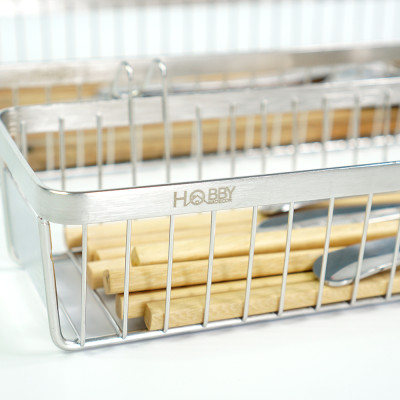Khay đựng đũa muỗng có 2 móc treo inox 304 Hobby Home Decor KM