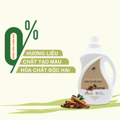 Nước Rửa Chén Hữu Cơ Bồ Hòn Và Tinh Dầu cam 500ml thương hiệu Ecocare