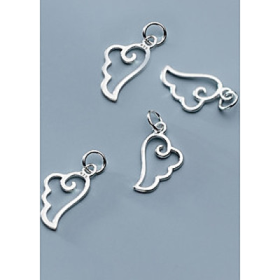 Combo 4 cái charm bạc cánh thiên thần treo - Ngọc Quý Gemstones