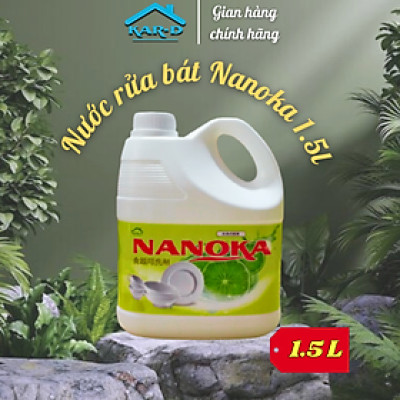 Nước rửa chén, bát hương quế / chanh Nanoka can 1,5L - Hàng Chính Hãng