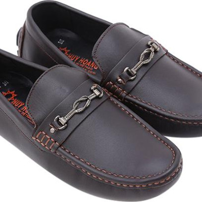 Giày Mọi Nam Đế Âm Đính Móc Huy Hoàng HT7772 - Nâu Đất