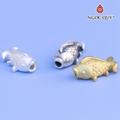 Charm bạc cá chép xỏ ngang - Ngọc Quý Gemstones