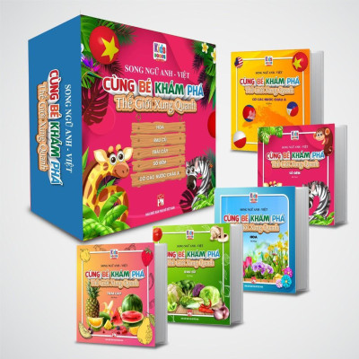 Sách - Boxset Cùng Bé Khám Phá Thế Giới Xung Quanh bìa Hồng - Song Ngữ Anh Việt - Combo 5 Cuốn - Việt Thư