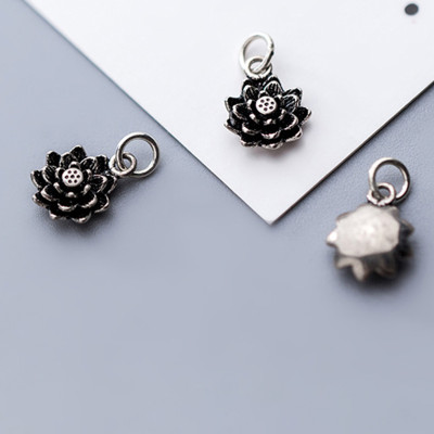 Combo 3 cái charm bạc hình hoa sen treo - Ngọc Quý Gemstones