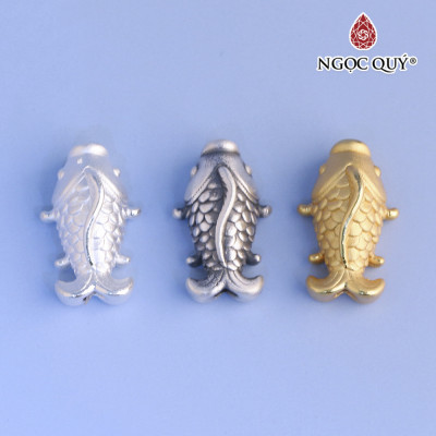 Charm bạc cá chép xỏ ngang - Ngọc Quý Gemstones
