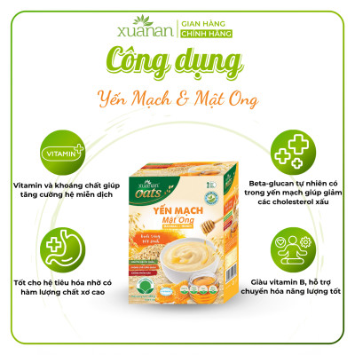 Combo 11 Hộp Yến Mạch Và Mật Ong Xuân An 384G {32g*12 gói}